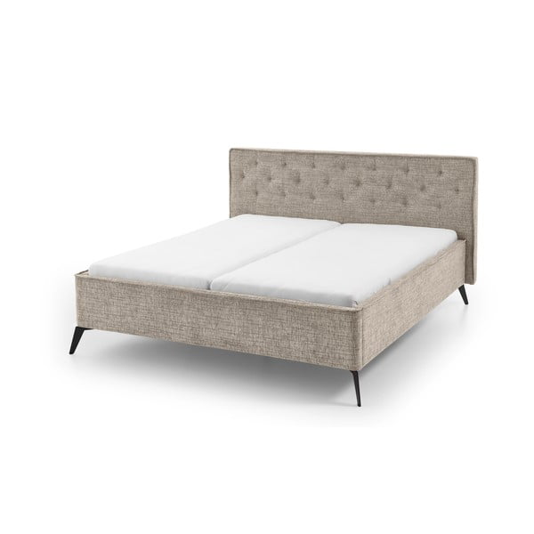 Pat matrimonial bej tapițat fără somieră 180x200 cm Alicante – Meise Möbel