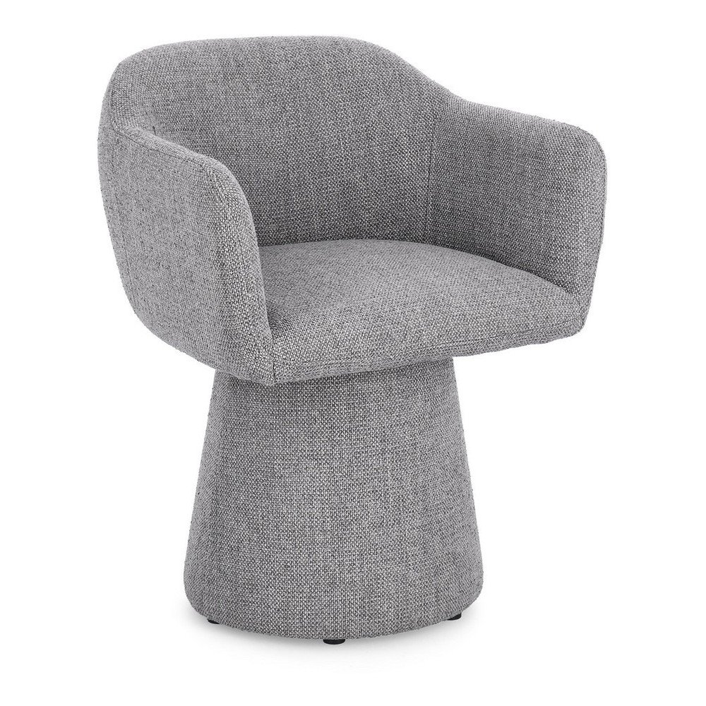 Scaun de living gri cu cotiere/rotativ tapitat Lottie – Bizzotto