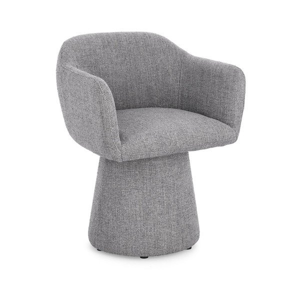 Scaun de living gri cu cotiere/rotativ tapițat Lottie – Bizzotto