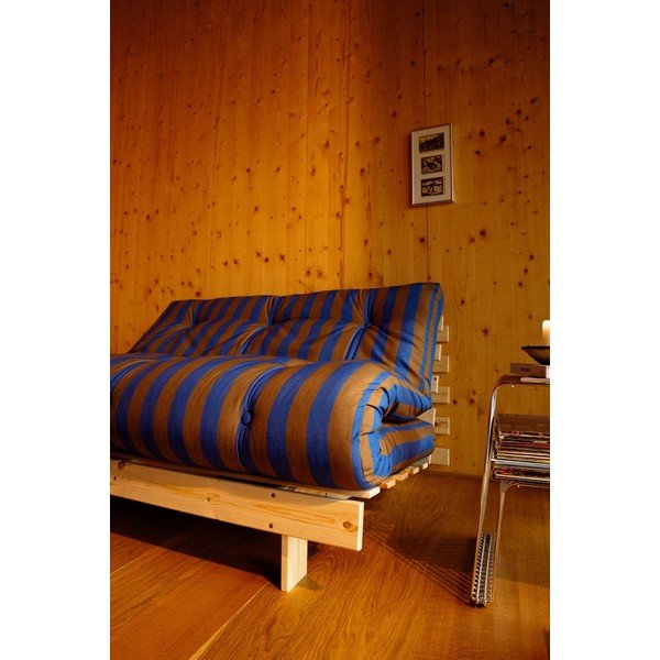 Fotoliu albastru/maro de tip futon/din lemn Roots – Karup-image-4