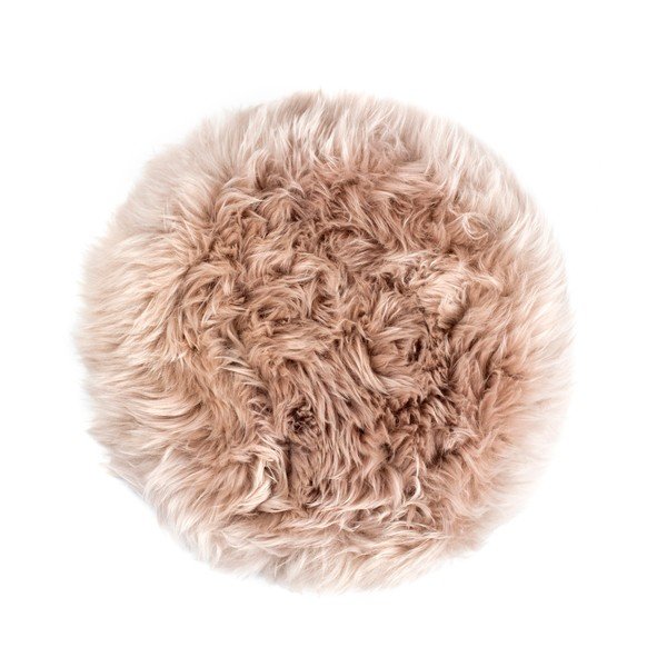 Pernă scaun din blană de oaie Royal Dream Zealand Round, ⌀ 35 cm, bej