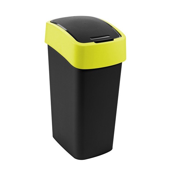 Coș de gunoi galben/negru pentru reciclare din plastic 45 l Flip Bin – Curver