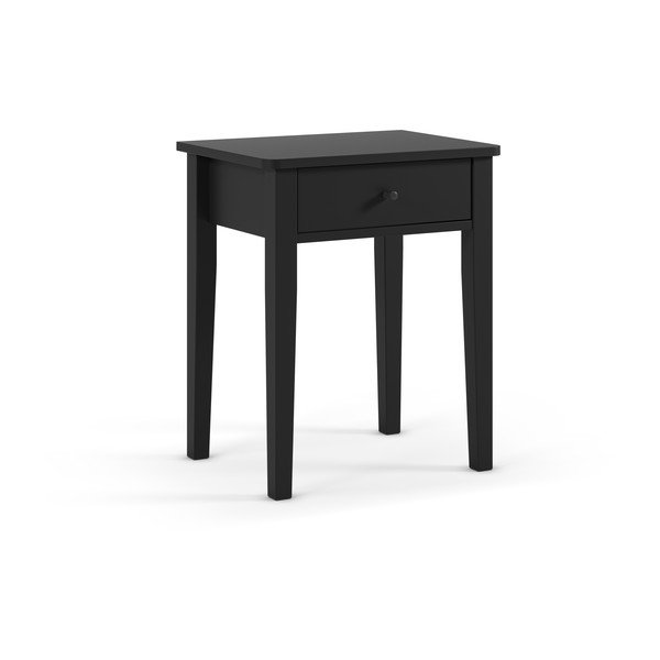 Noptieră neagră cu aspect mat Bart – Marckeric