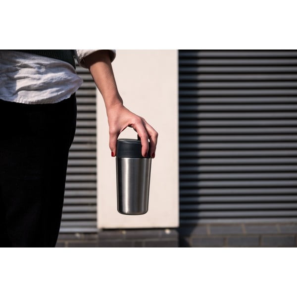 Cană de voiaj albastru-argintiu 450 ml Sipp – Joseph Joseph-image-1