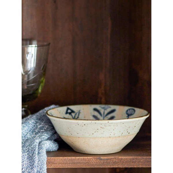 Bol mic albastru deschis-crem din gresie 500 ml Leonie – Bloomingville-image-1