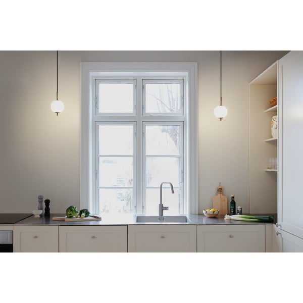 Lustră alămie LED din metal cu abajur din sticlă ø 12 cm Audrey – UMAGE-image-1