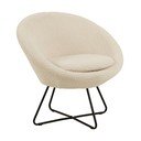 Fotoliu cu tapițerie din lână sintetică Actona Center, alb - crem