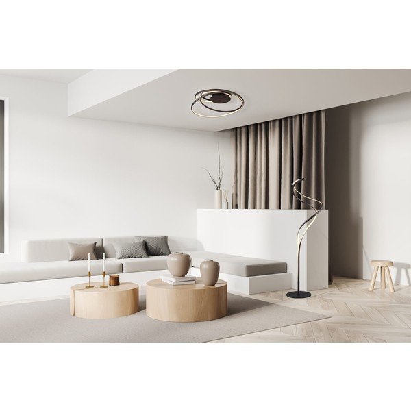 Lampadar negru LED cu abajur din metal (înălțime 160 cm) Nala – Trio Select-image-1