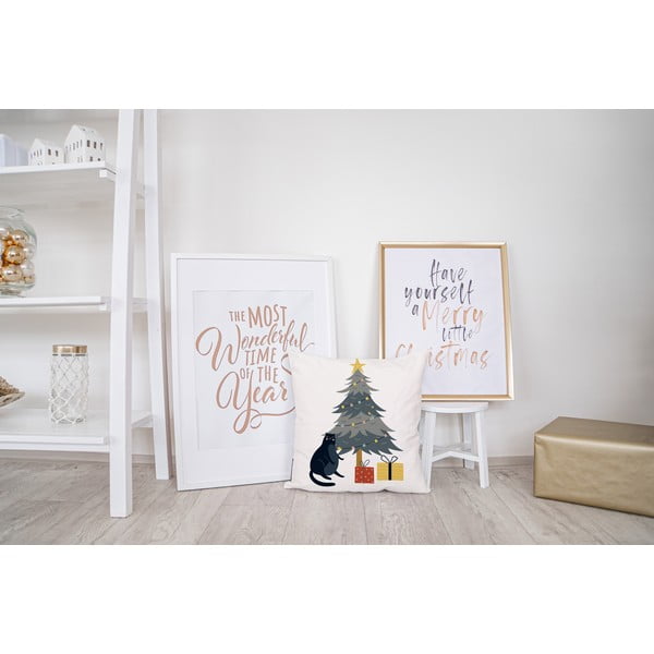 Pernă decorativă 45x45 cm  cu model de Crăciun Crazy Cat Xmas – Butter Kings-image-2