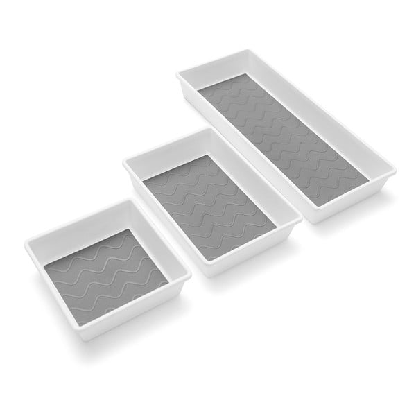Set 3 organizatoare pentru tacâmuri Addis, gri-alb-image-4