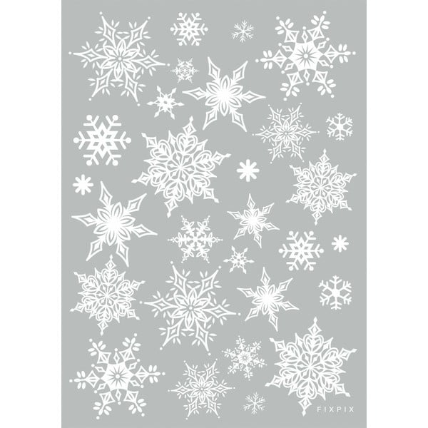 Set 30 autocolante Crăciun Ambiance Christmas White Flakes-image-2