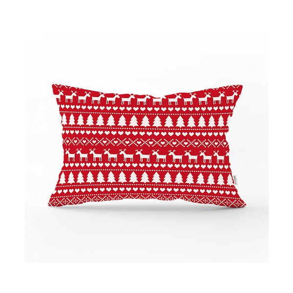 Față de pernă cu model de Crăciun Minimalist Cushion Covers Holiday Ornaments, 35 x 55 cm