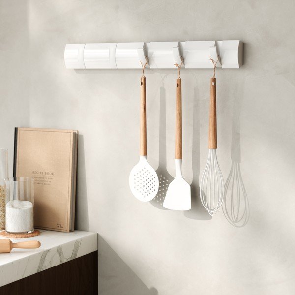 Cuier de perete alb mat din lemn de pin 51 cm Flip – Umbra-image-2