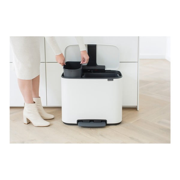 Coș de gunoi alb de reciclat/cu pedală din oțel 34 l Bo – Brabantia-image-2