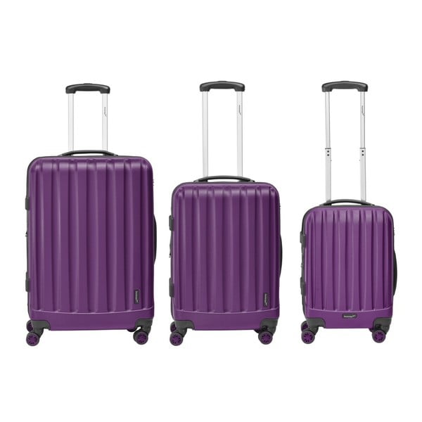 Set 3 trolere Packenger Koffer, violet
