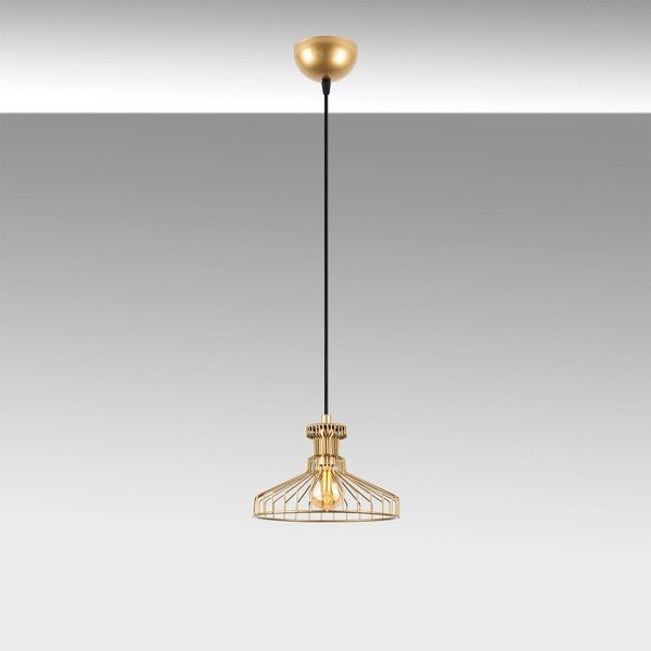 Lustră aurie cu abajur din metal ø 23 cm Events – Opviq lights-image-3