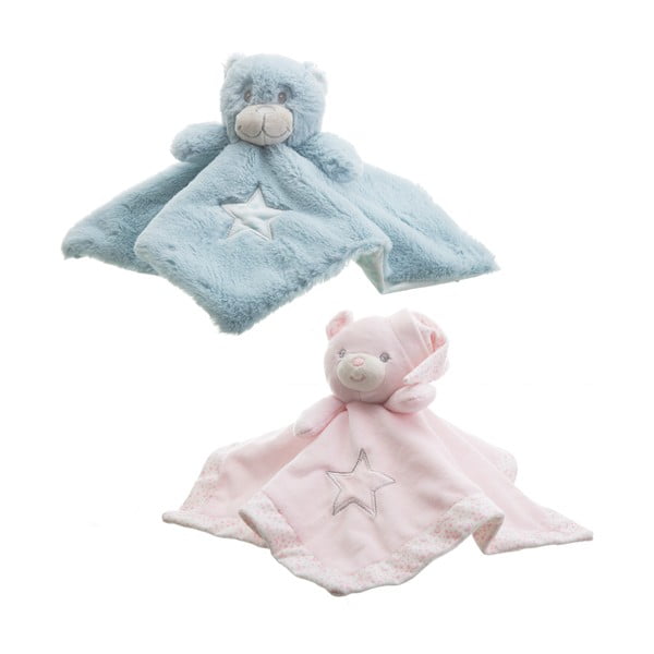 Set 2 pături pentru copii cu jucărie de pluș Unimasa Unicorn, 30 x 30 cm