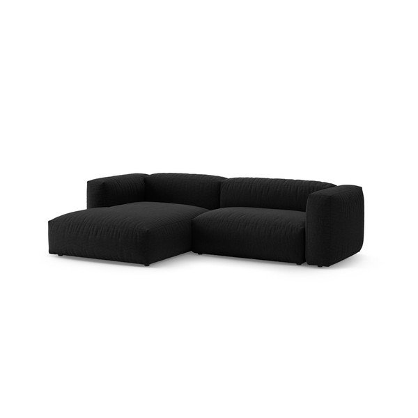 Colțar modular negru extensibil (cu colț pe partea stângă/cu șezlong) – Micadoni -image-4