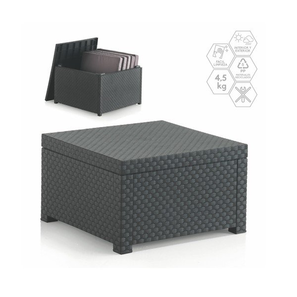 Măsuță de cafea pentru grădină din ratan artificial 56x56 cm – Juinsa-image-2