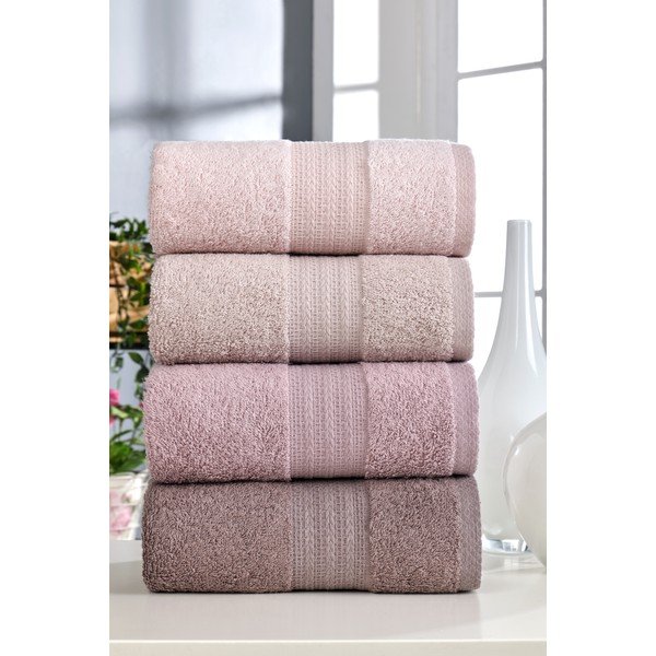 Prosoape roz 4 buc. din bumbac 50x90 cm – Mila Home