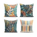 Set 4 fețe de pernă Minimalist Cushion Covers Colorful Leaves, 43 x 43 cm