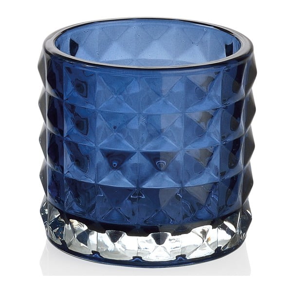 Sfeșnic sticlă Andrea House Blass, 7,5 x 7 cm, albastru