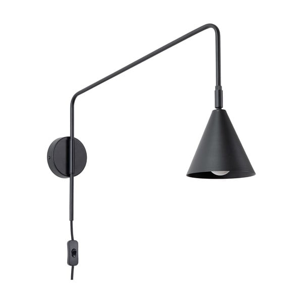 Aplică de perete neagră cu alimentare la priză Zylo – Sollux