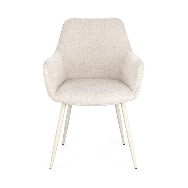 Scaun de living bej cu cotiere tapițat Cora – Bizzotto-image-3