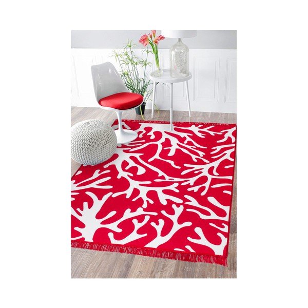 Covor reversibil Coral Reef, 120 x 180 cm, alb - roşu-image-2