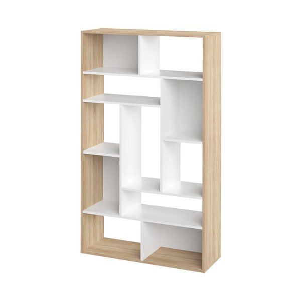 Bibliotecă albă cu aspect de stejar 91x163 cm Seoul - TemaHome -image-3