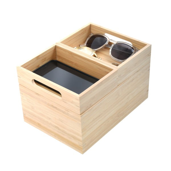 Organizator de baie în culoare naturală pentru cosmetice, din bambus Isalys – MSV-image-1