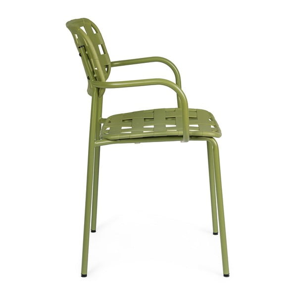 Scaune de grădină verzi 4 buc. din metal Clover   – Bizzotto-image-2