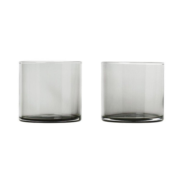 Set 2 pahare Blomus Mera, 200 ml, negru transparent