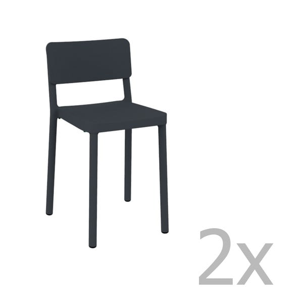 Set 2 scaune bar adecvate pentru exterior Resol Lisboa, înălțime 72,9 cm, gri închis