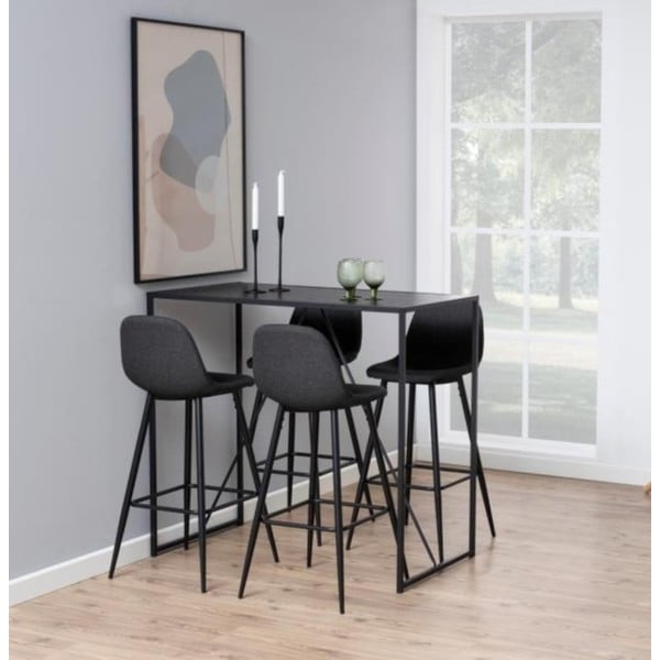 Scaun de bar negru/gri 101 cm Wilma – Actona-image-1