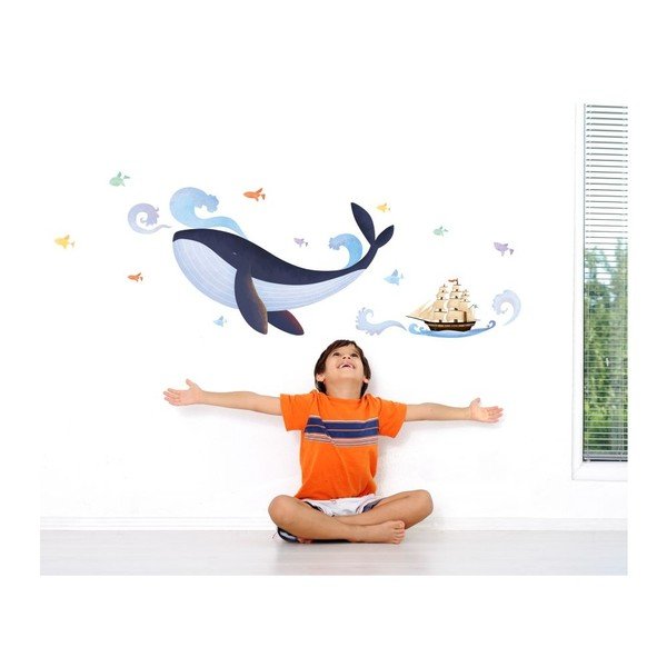Autocolant Ambiance Whale, Boat and Fishes-image-3