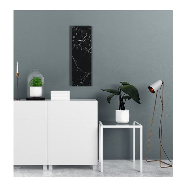 Ceas de perete Styler Glassclock Black Marble, 20 x 60 cm-image-2
