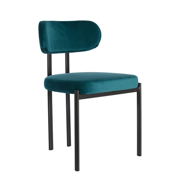 Scaune de dining în culoarea petrol 2 buc. din catifea Sonja – Light & Living