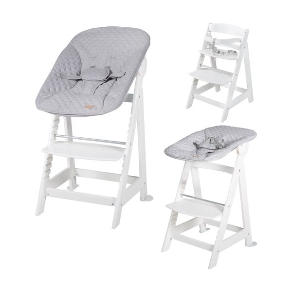 Scaun de masă pentru bebe alb Grow-Along – Roba