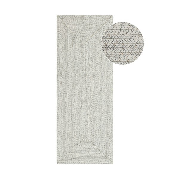 Covor alb/bej de exterior  200x80 cm - NORTHRUGS
