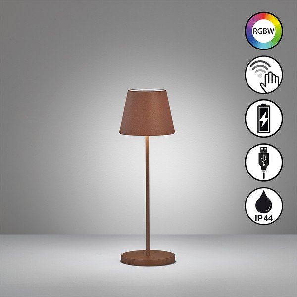 Veioză maro LED cu abajur din metal (înălțime 34 cm) Cosenza – Fischer & Honsel-image-2