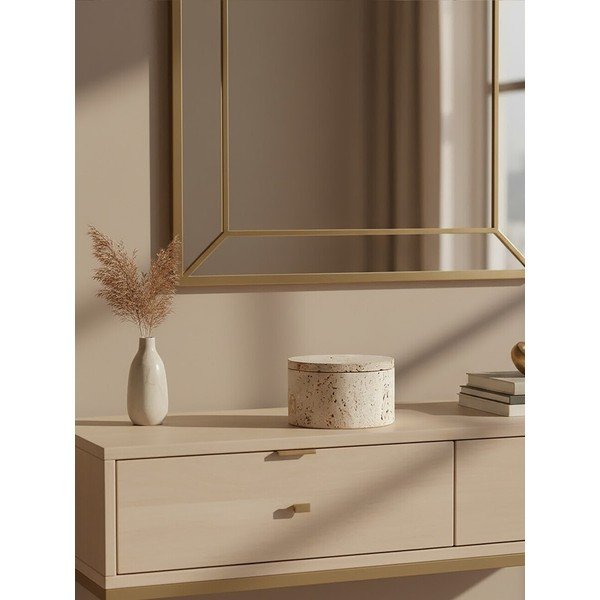 Cutie de depozitare în culoare naturală din piatră decorativă ø 14x8 cm Tibor – Premier Housewares-image-2