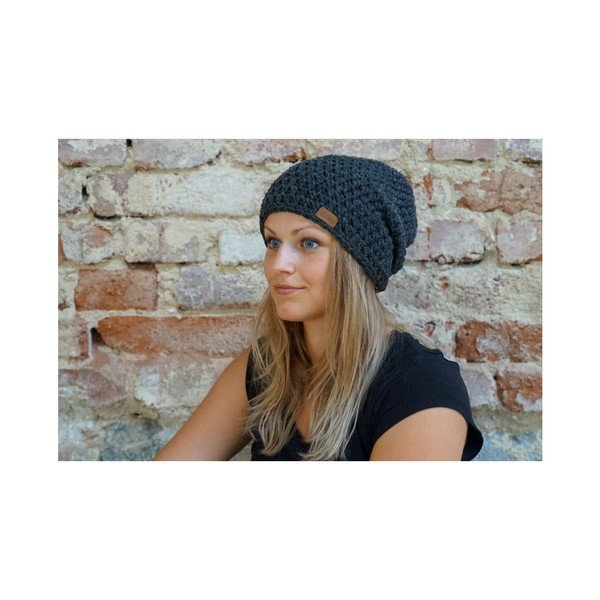 Căciulă tricotată manual DOKE Night, gri închis-image-3