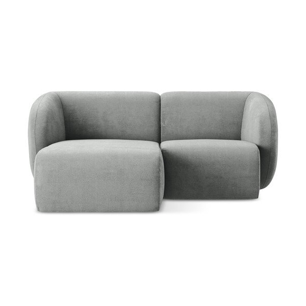 Colțar gri cu tapițerie din chenille (cu colț pe partea stângă/cu șezlong) Lani – Makamii