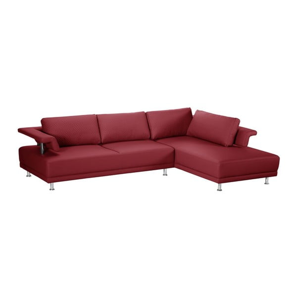 Canapea cu șezlong pe partea dreaptă Florenzzi Einaudi Red