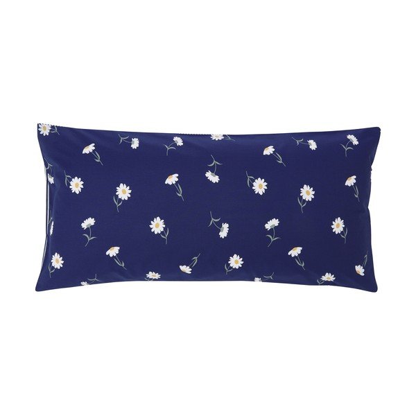 Set de 2 fețe de pernă decorative din bumbac ranforce Westwing Collection Daisies, 40 x 80 cm, albastru-image-2