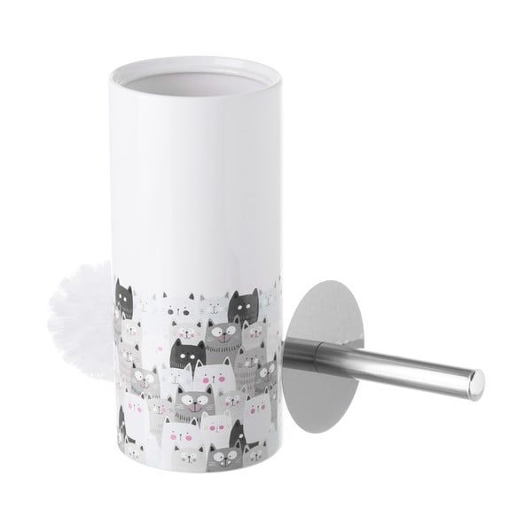 Perie de toaletă în suport de ceramică Casa Selección Gatos-image-1