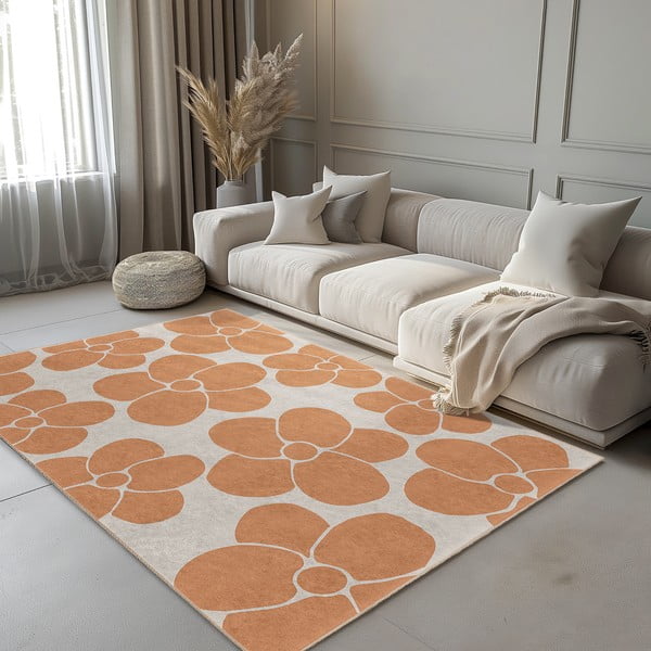 Covor tip traversă portocaliu lavabil 80x200 cm Orange Meadow – Mila Home-image-1