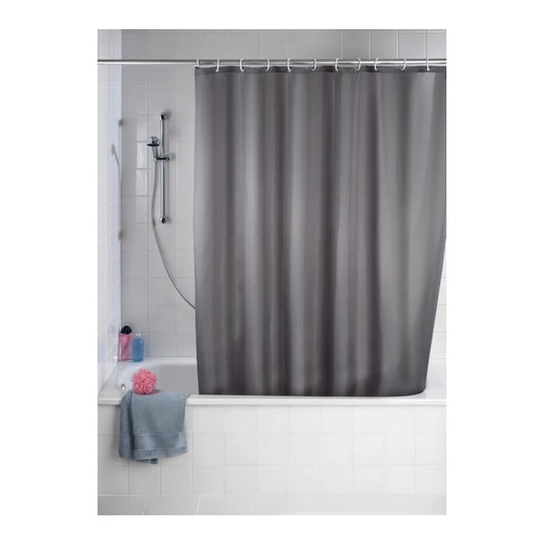 Perdea duș anti mucegai Wenko, 180 x 200 cm, gri-image-1