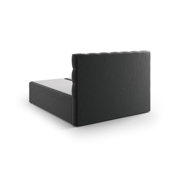 Pat boxspring gri antracit cu spațiu de depozitare 180x200 cm Bali – Cosmopolitan Design-image-3